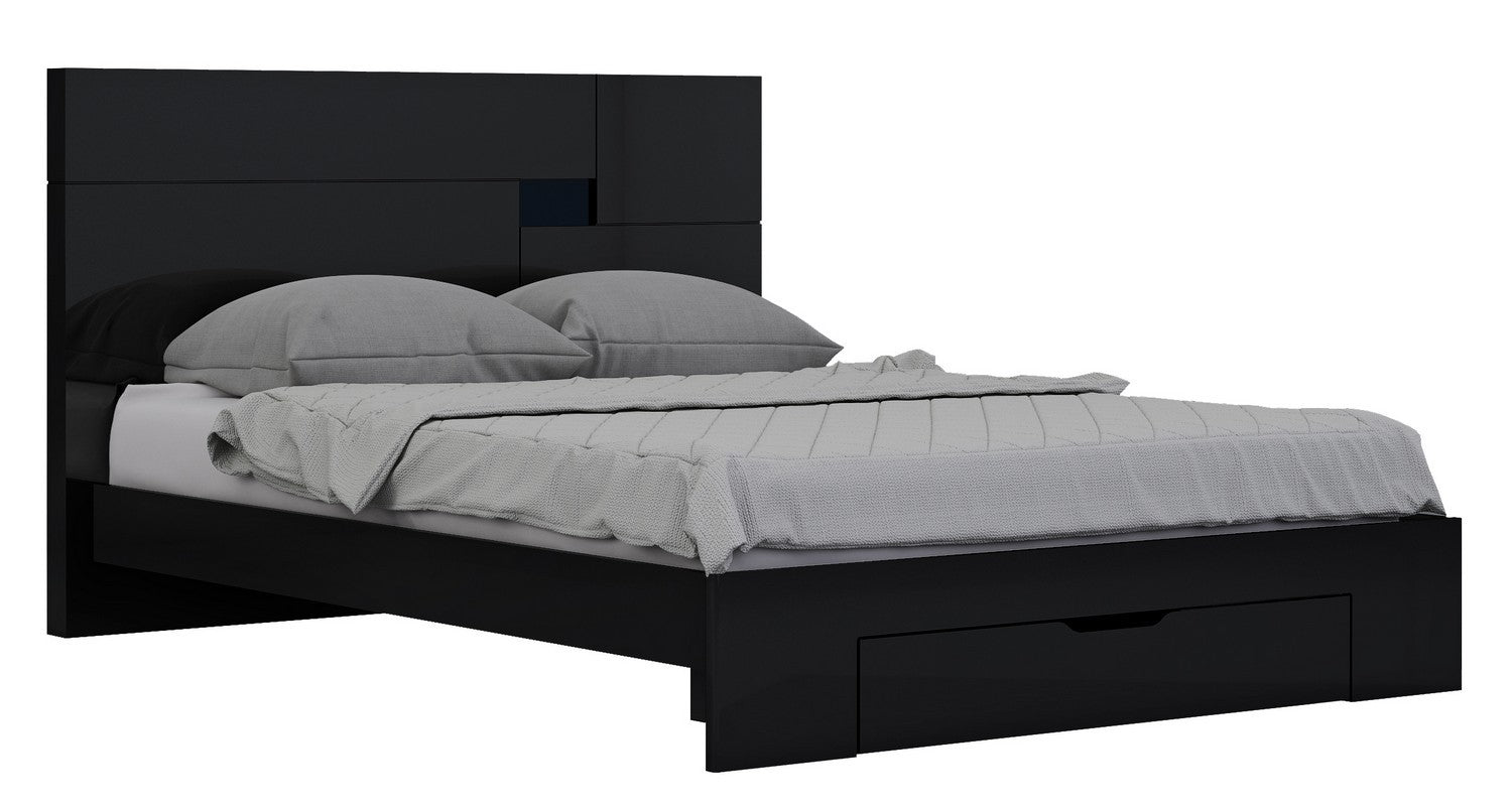 4Pc California King Modern Black High Gloss Bedroom Set By Homeroots | Bedroom Sets | Modishstore