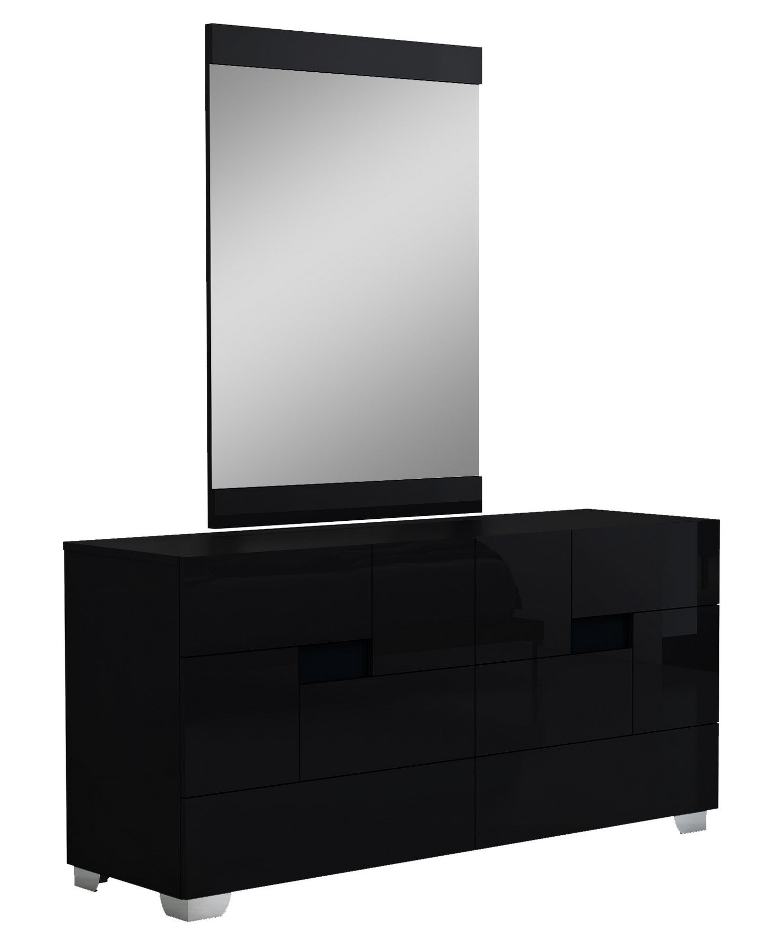 4Pc Queen Modern Black High Gloss Bedroom Set By Homeroots | Bedroom Sets | Modishstore - 4