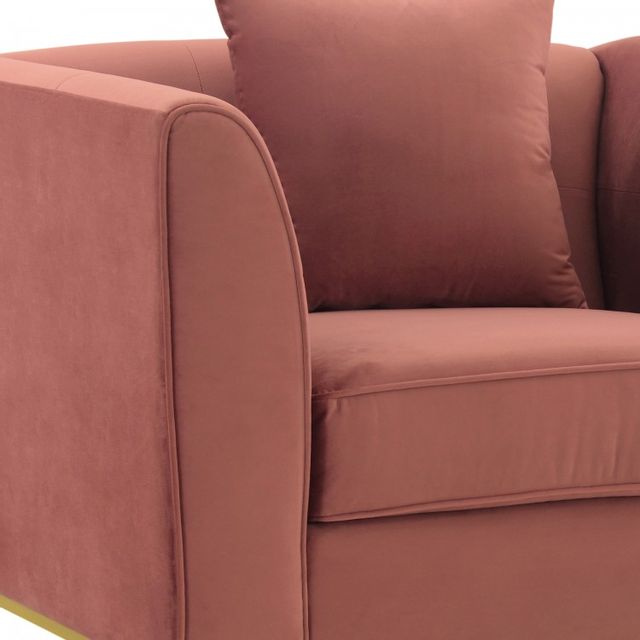 Everest 2 Piece Blush Fabric Upholstered Sofa & Chair Set By Armen Living | Sofas |  Modishstore  - 3
