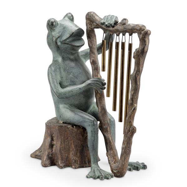 Frog and Harp Tube Wind Chime - Garden Sculpture By SPI Home | Animals & Pets | Modishstore-3