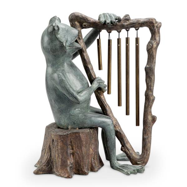 Frog and Harp Tube Wind Chime - Garden Sculpture By SPI Home | Animals & Pets | Modishstore-5