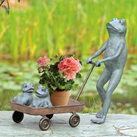 Frog Family with Wagon Planter By SPI Home | Outdoor Planters, Troughs & Cachepots | Modishstore