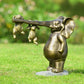 Hang In There Garden Sculpture Elephant and Rabbits By SPI Home | Garden Sculptures & Statues | Modishstore