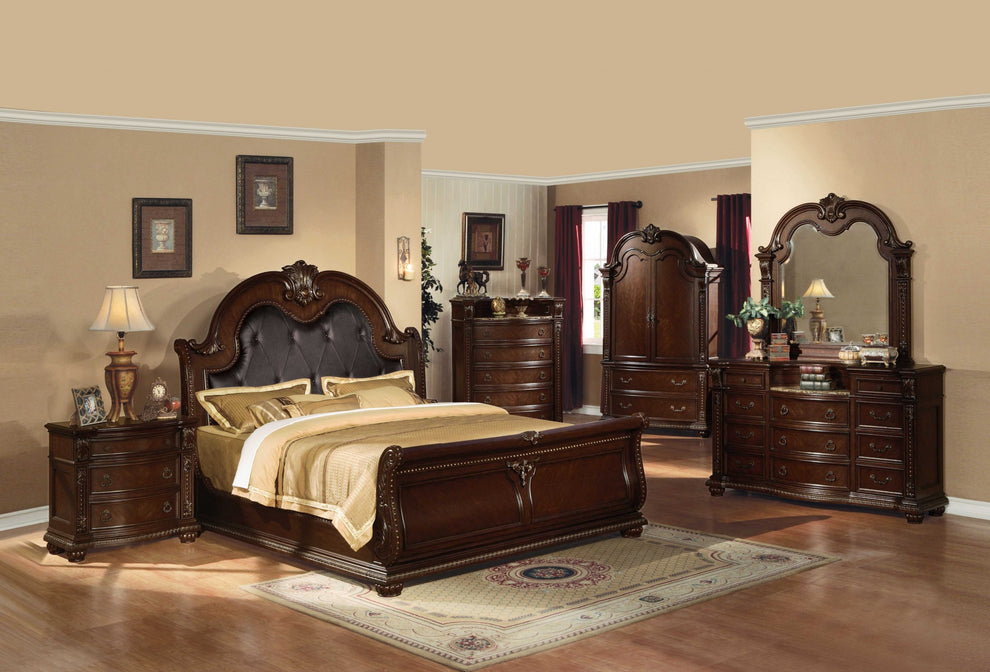 Cherry Wood Chest Wmarble Top By Homeroots | Drawers | Modishstore - 2
