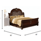 Cherry Oak Wood Poly Resin Queen Bed By Homeroots - 346998 | Beds | Modishstore - 3