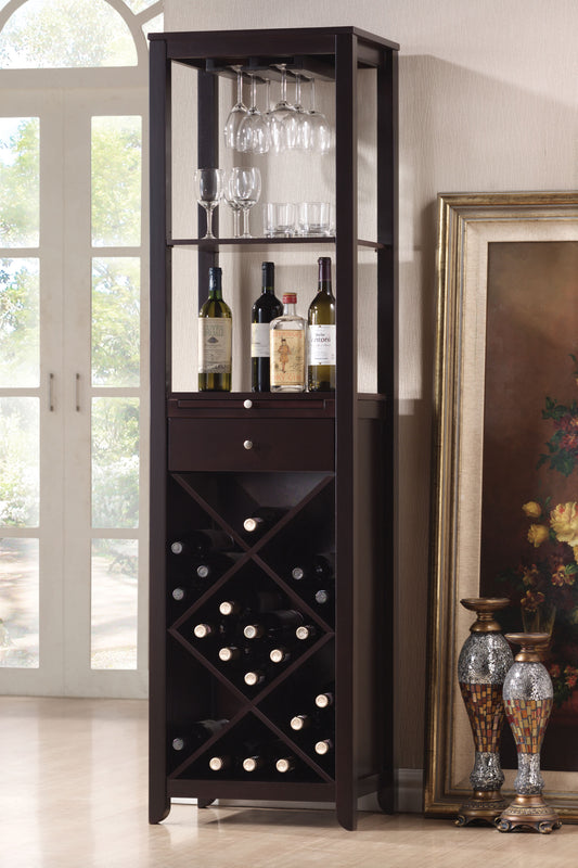 Modern Style Umber Finish Wood Wine Cabinet By Homeroots | Cabinets | Modishstore