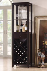 Modern Style Umber Finish Wood Wine Cabinet By Homeroots