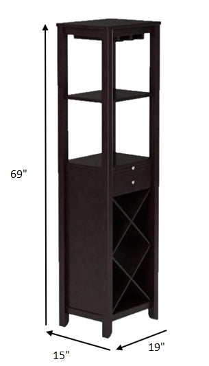 Modern Style Umber Finish Wood Wine Cabinet By Homeroots | Cabinets | Modishstore - 4