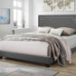 Contemporary Gray Upholstered King Size Bed By Homeroots | Beds | Modishstore - 2