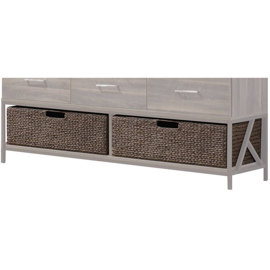 Walnut Pull Handle Set Of 2 Baskets By Homeroots | Bins, Baskets & Buckets | Modishstore