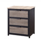 Natural Sandy Gray Metal Wood Veneer Paper Nightstand By Homeroots | Nightstands | Modishstore