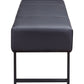 Black PU Sandy Gray Metal Upholstered Seat Engineered Seat Bench By Homeroots | Benches | Modishstore - 2