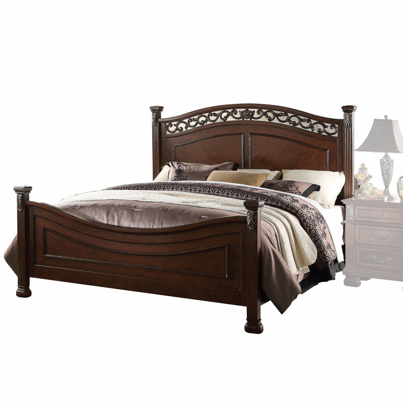Dark Walnut Wood Queen Bed By Homeroots | Beds | Modishstore