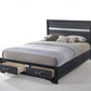 Black Wood Eastern King Bed Wstorage By Homeroots | Beds | Modishstore - 3