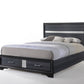 Black Wood Queen Bed Wstorage By Homeroots | Beds | Modishstore
