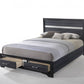 Black Wood Queen Bed Wstorage By Homeroots | Beds | Modishstore - 3