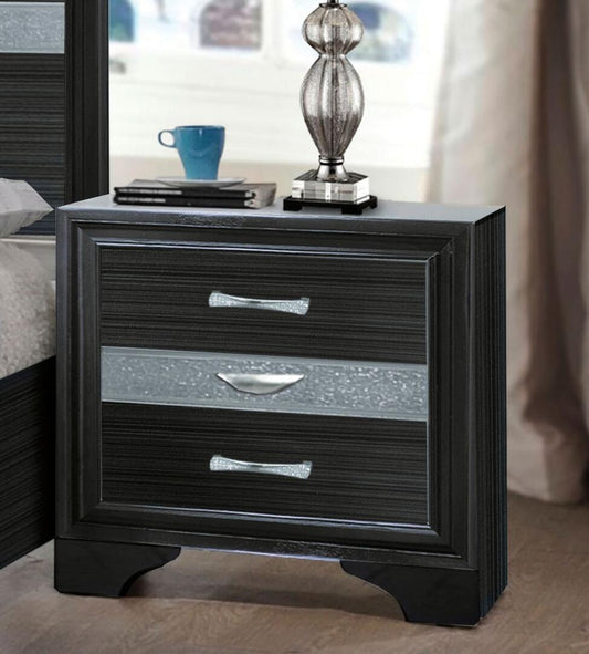 Black And Bling Nightstand By Homeroots | Nightstands | Modishstore - 3