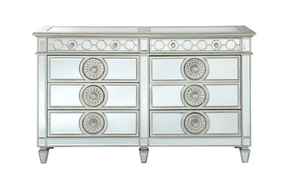 Mirrored Wood Dresser By Homeroots | Dressers | Modishstore - 2