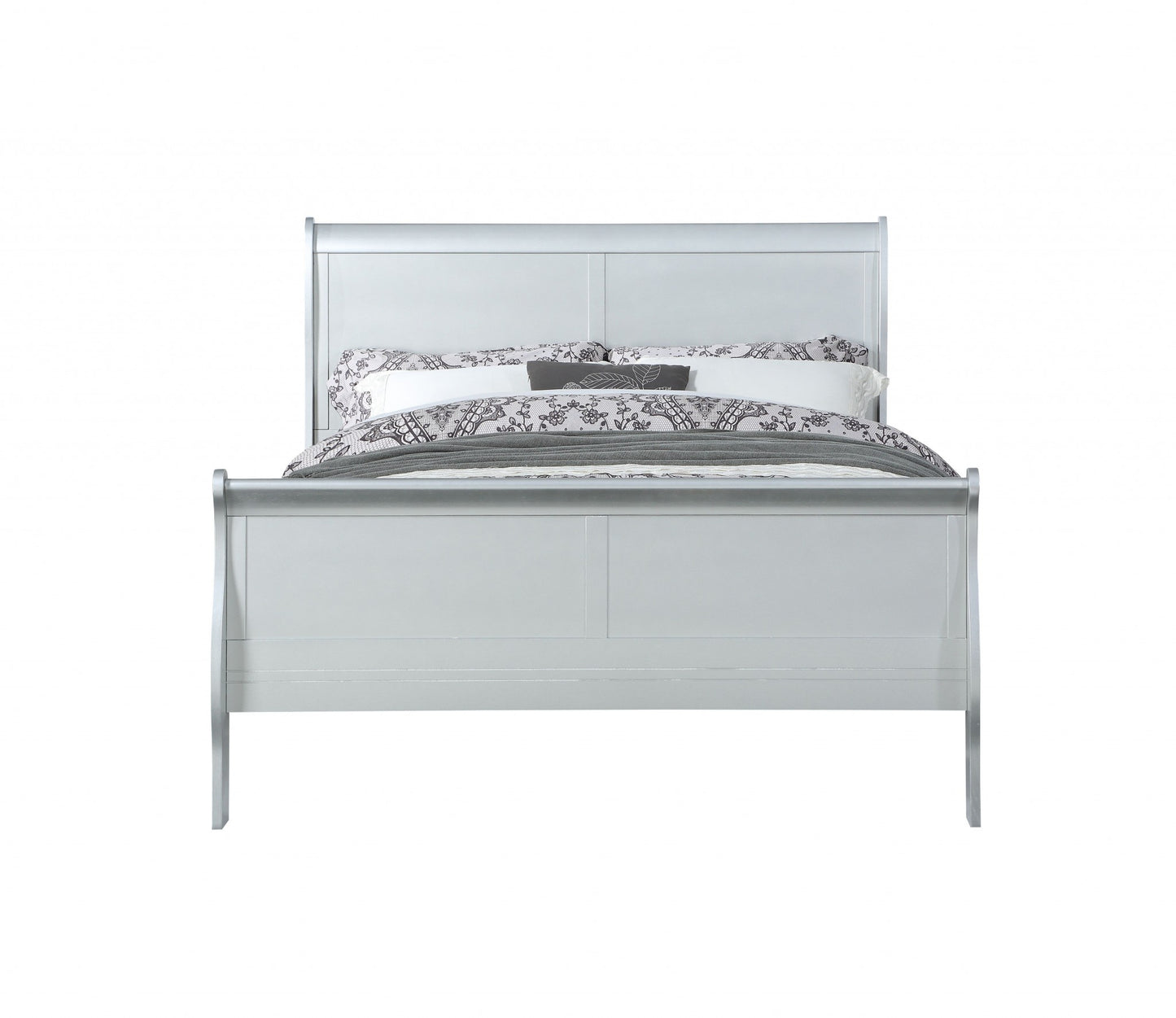 Platinum Wood King Bed By Homeroots | Beds | Modishstore