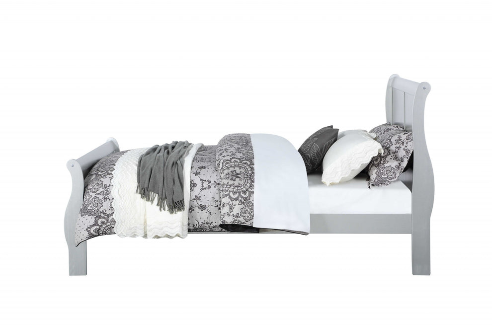 Platinum Wood King Bed By Homeroots | Beds | Modishstore - 3