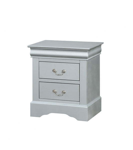 Platinum 2 Storage Drawer Nightstand By Homeroots | Nightstands | Modishstore