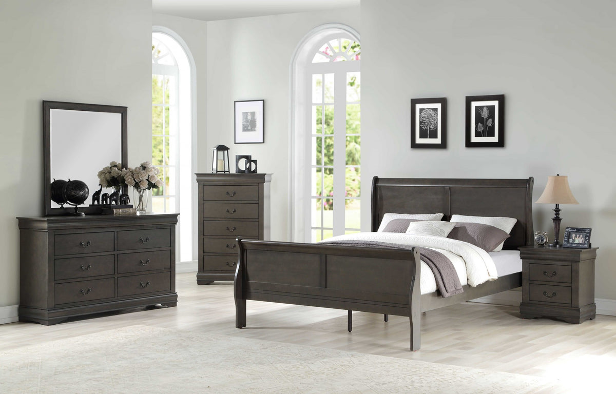 Dark Gray Wood Queen Bed By Homeroots | Beds | Modishstore