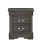 Dark Gray Wooden 2 Drawer Nightstand By Homeroots | Nightstands | Modishstore - 3