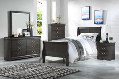 Dark Gray Wood Full Bed By Homeroots