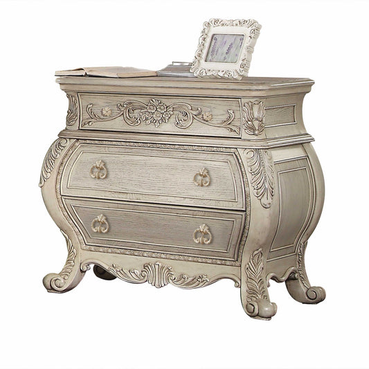 Antique White Wood Nightstand By Homeroots | Nightstands | Modishstore