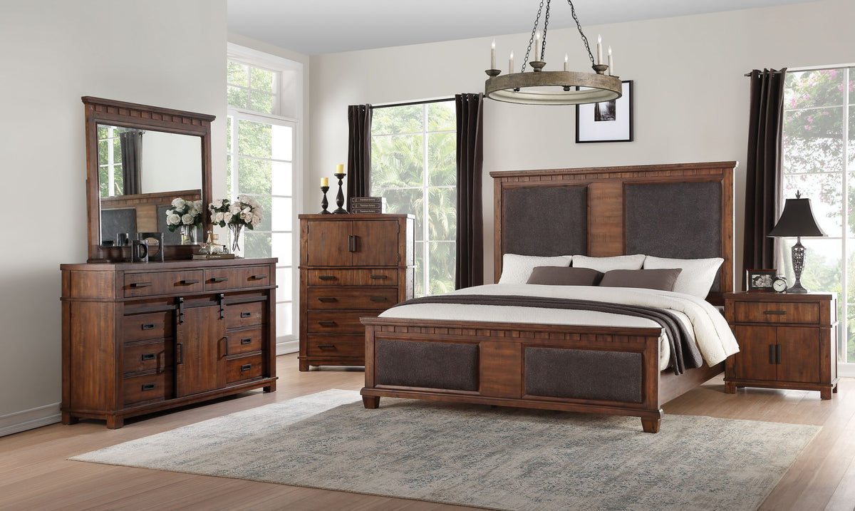 Cherry Oak Wood Nightstand By Homeroots - 347155 | Nightstands | Modishstore