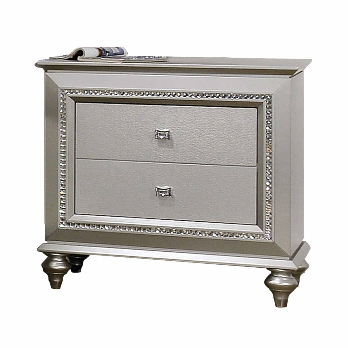 Champagne Wood Nightstand By Homeroots | Nightstands | Modishstore