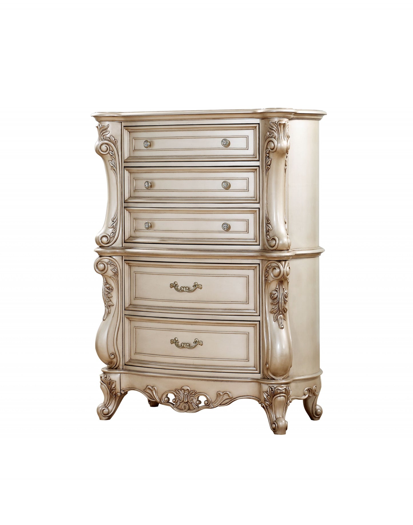 Antique White Wood Chest By Homeroots - 347177 | Drawers | Modishstore