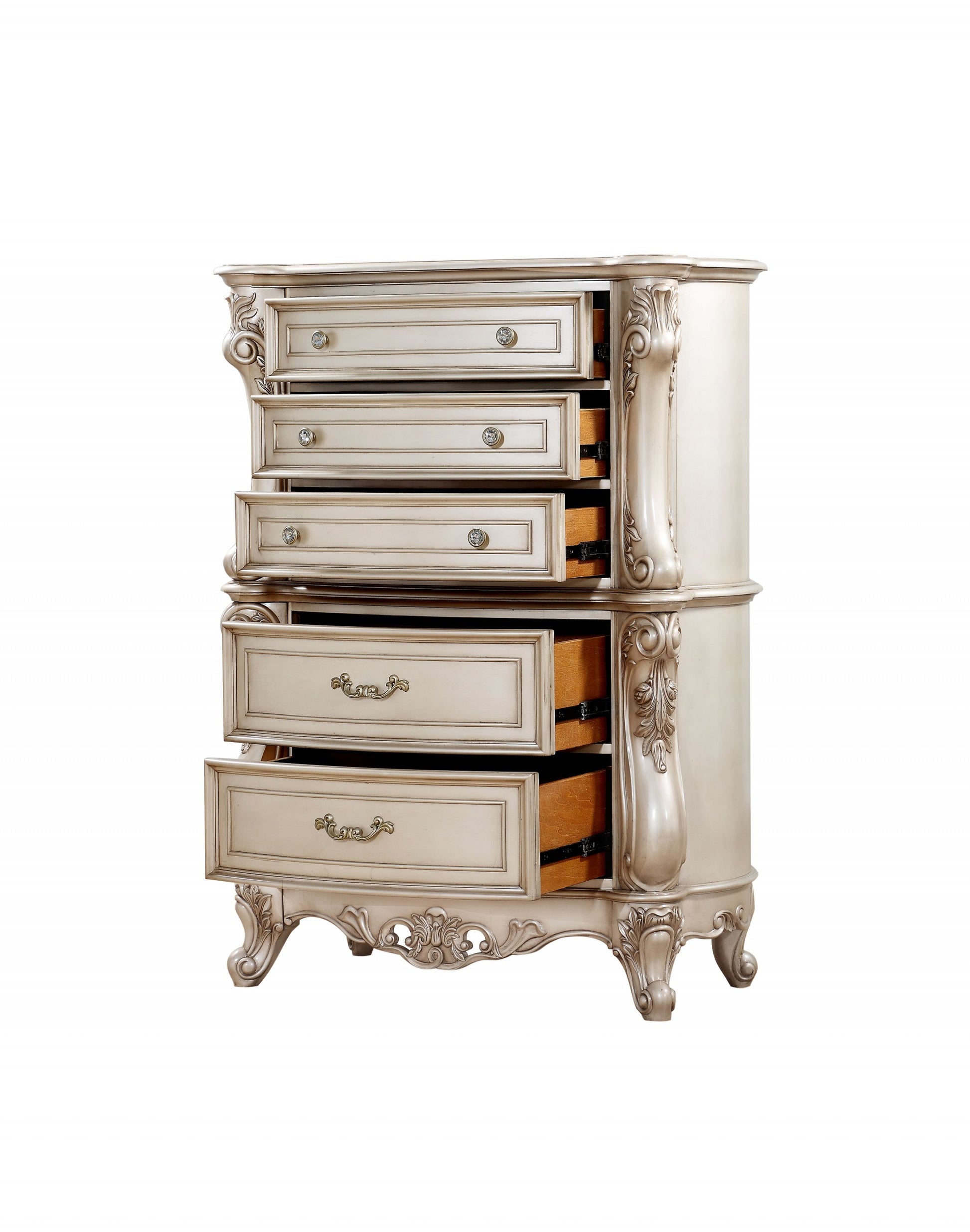 Antique White Wood Chest By Homeroots - 347177 | Drawers | Modishstore - 2