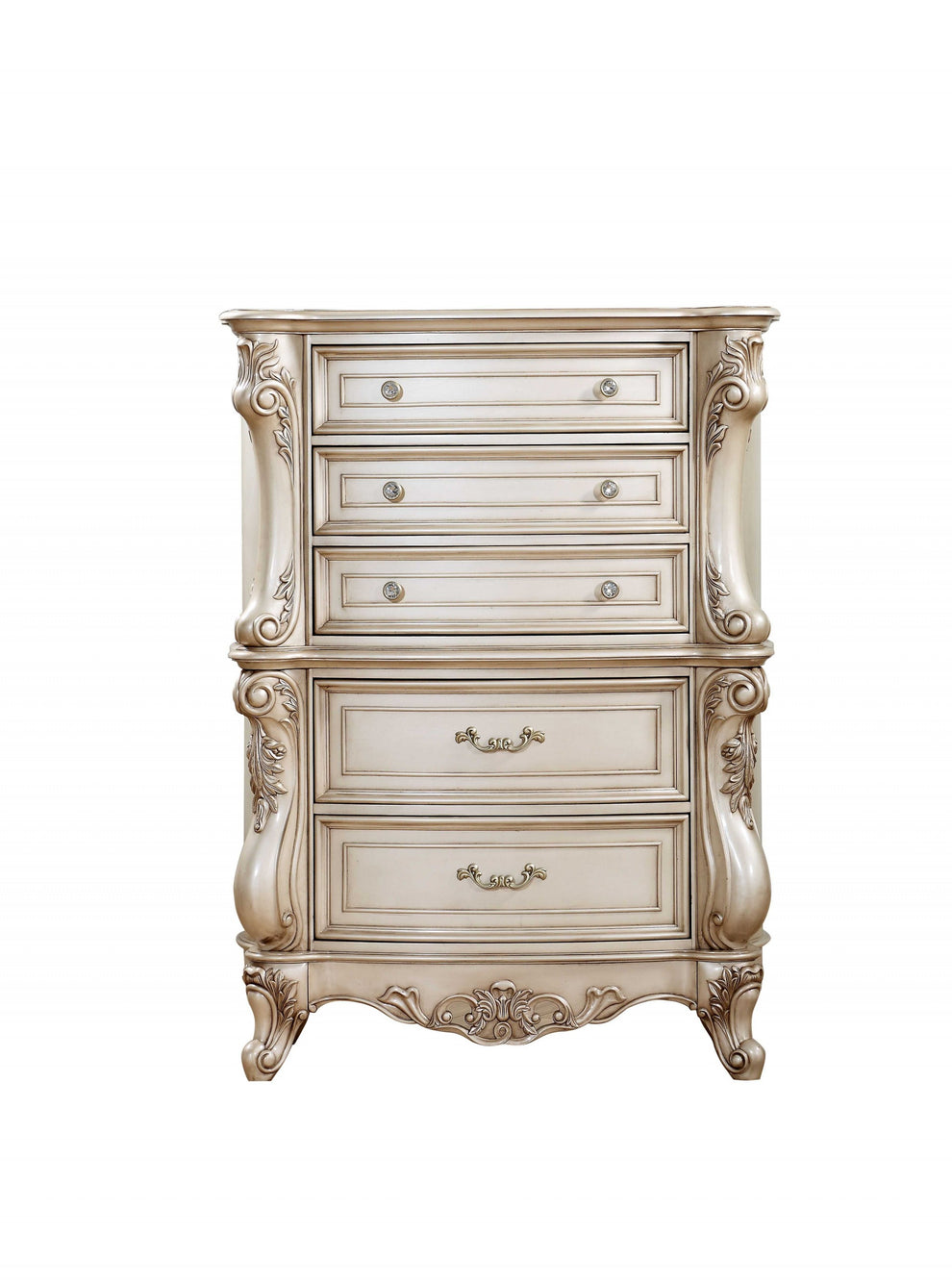 Antique White Wood Chest By Homeroots - 347177 | Drawers | Modishstore - 3