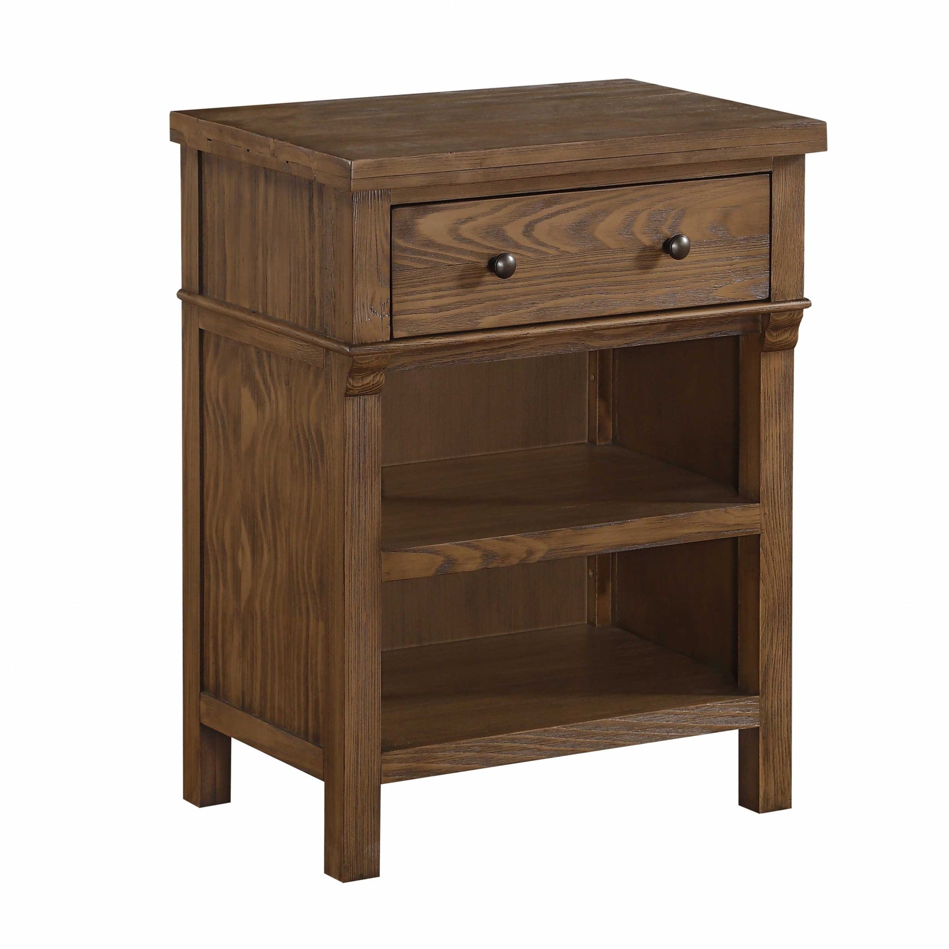 Reclaimed Oak Wood Nightstand By Homeroots | Nightstands | Modishstore - 2