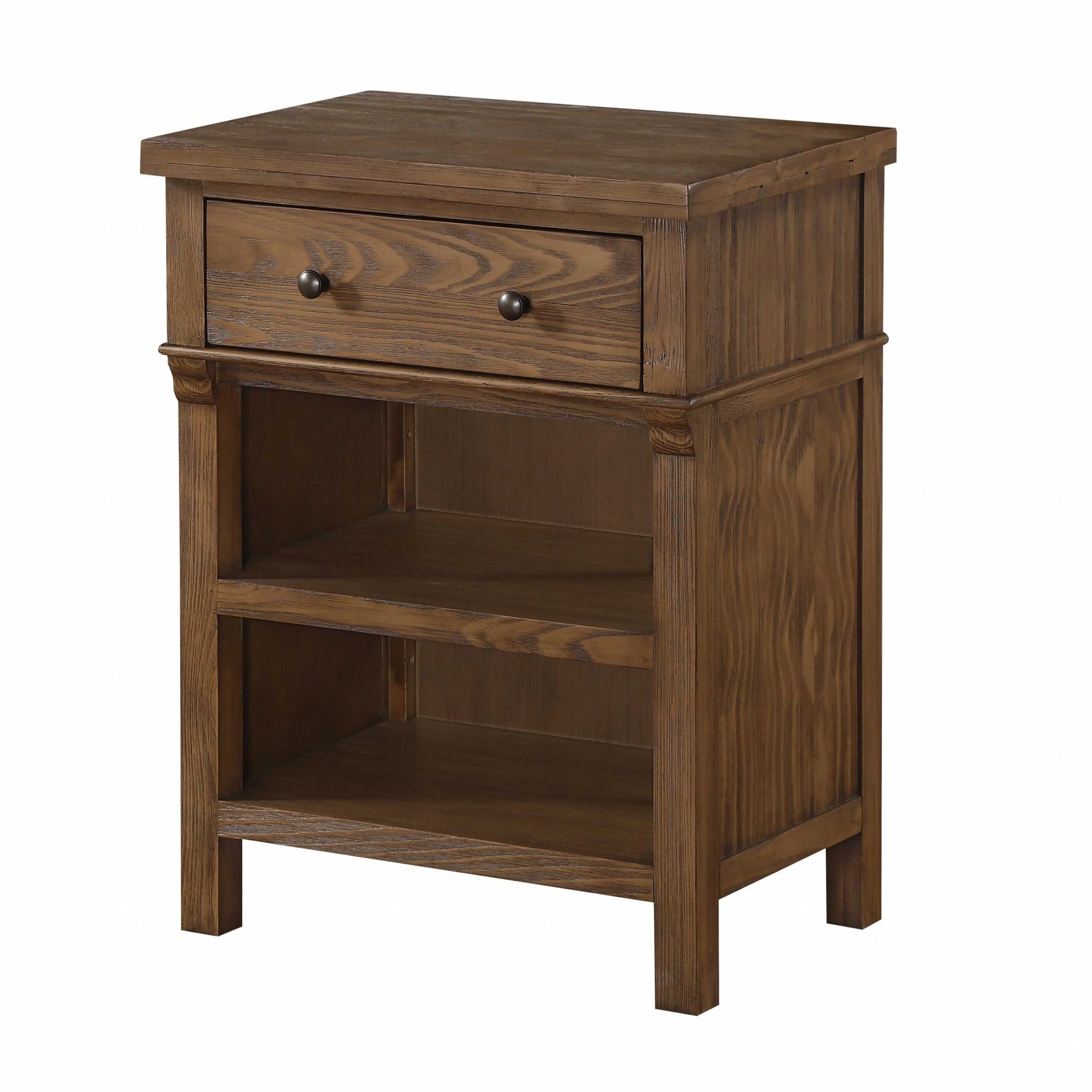 Reclaimed Oak Wood Nightstand By Homeroots | Nightstands | Modishstore - 3