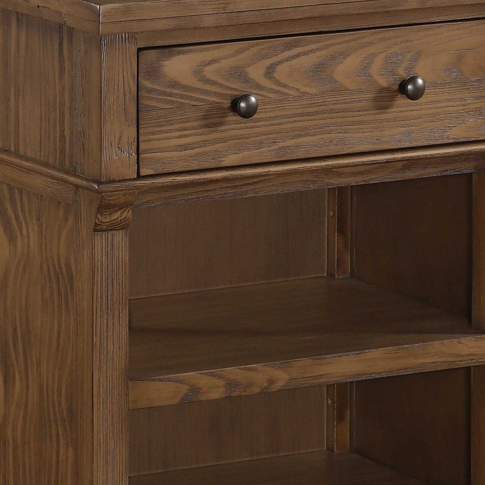 Reclaimed Oak Wood Nightstand By Homeroots | Nightstands | Modishstore - 5