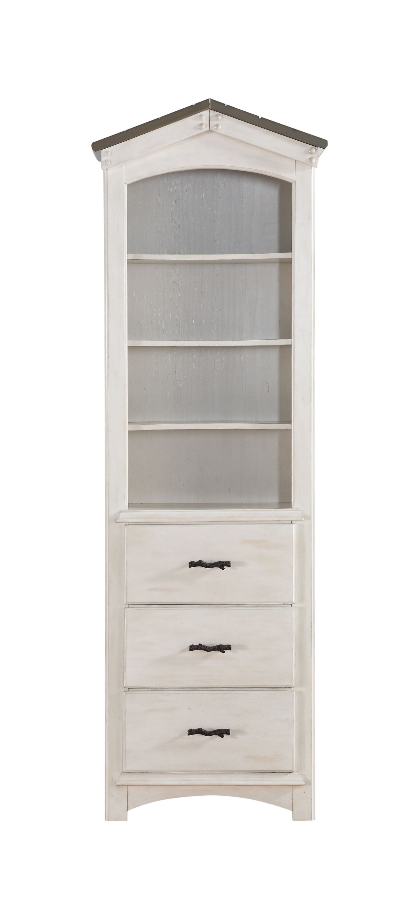 Weathered White Washed Gray Wood Bookcase By Homeroots - 347189 | Bookcases | Modishstore - 2