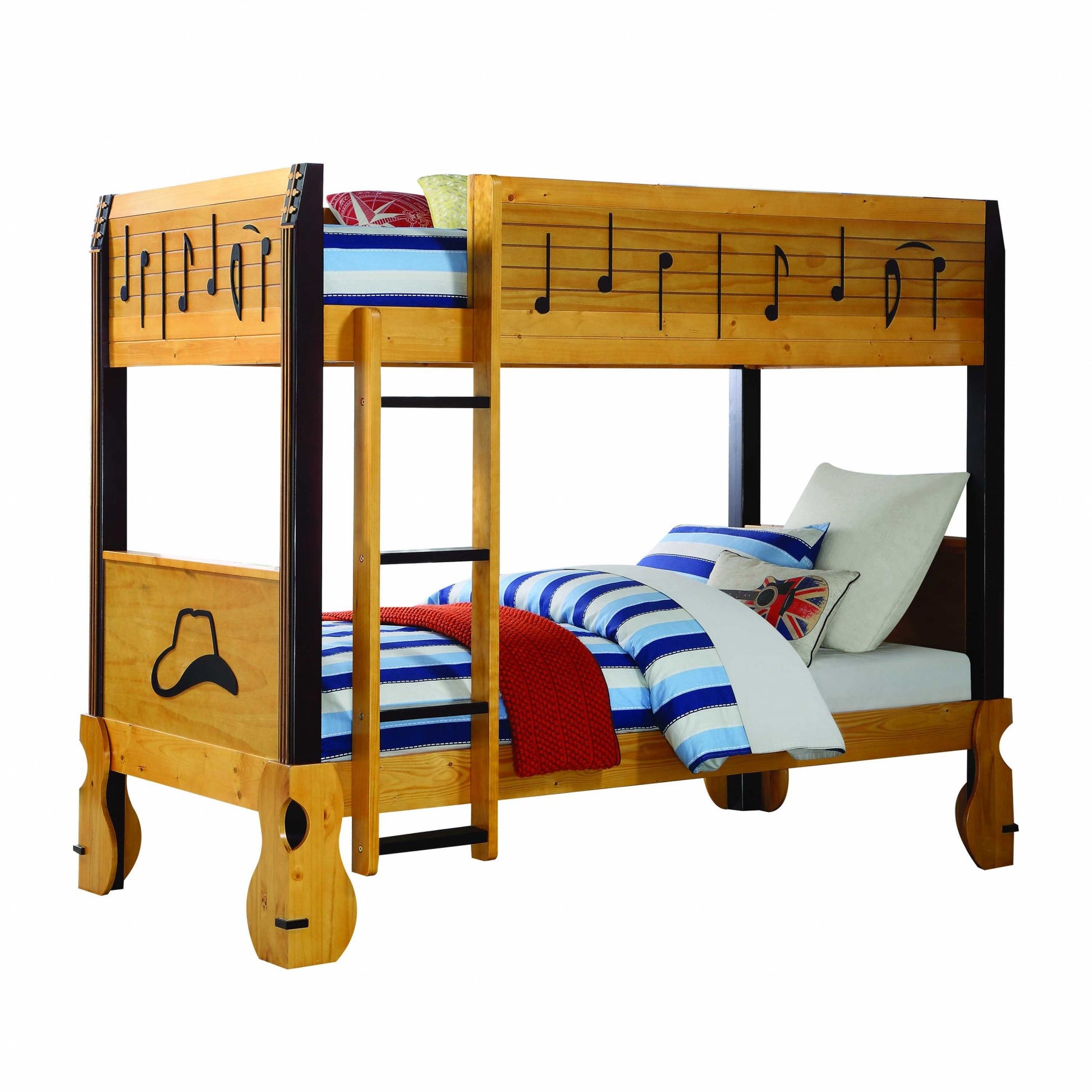 Honey Oak Espresso Wood Twintwin Bunk Bed By Homeroots | Beds | Modishstore