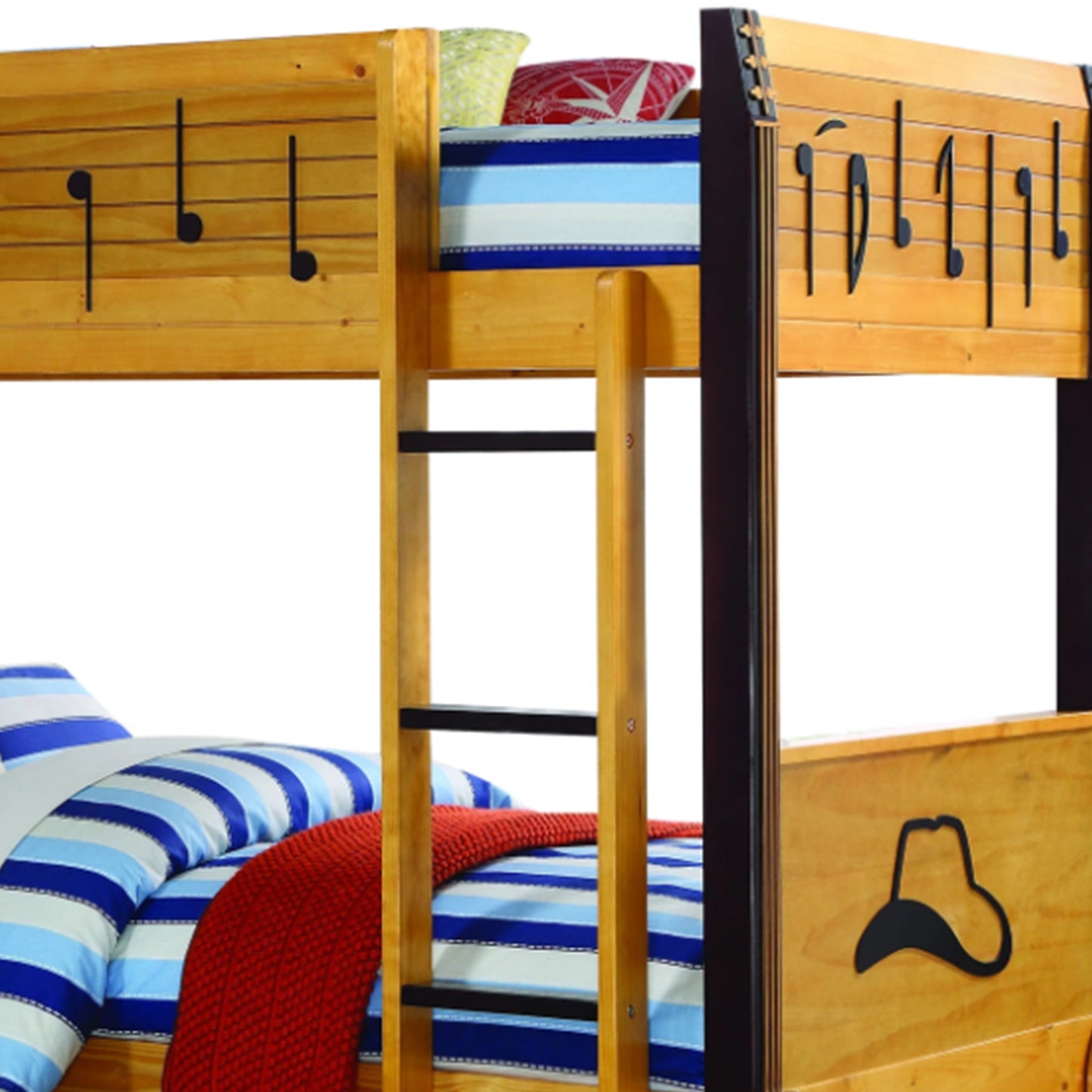 Honey Oak Espresso Wood Twintwin Bunk Bed By Homeroots | Beds | Modishstore - 3