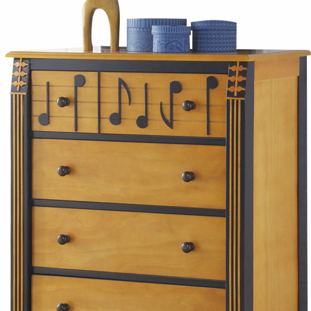 Honey Oak Espresso Wood Chest By Homeroots | Drawers | Modishstore - 4