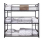 Sandy Black Dark Bronze Handbrushed Metal Wood Triple Bunk Bed Twin By Homeroots | Beds | Modishstore - 4