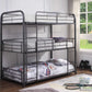 Gunmetal Metal Triple Bunk Bed - Twin By Homeroots | Beds | Modishstore