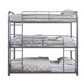 Silver Metal Triple Bunk Bed - Twin By Homeroots | Beds | Modishstore - 3