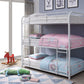 White Metal Triple Bunk Bed - Full By Homeroots | Beds | Modishstore - 2