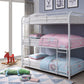 White Metal Triple Bunk Bed - Full By Homeroots | Beds | Modishstore