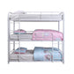 White Metal Triple Bunk Bed - Full By Homeroots | Beds | Modishstore - 3