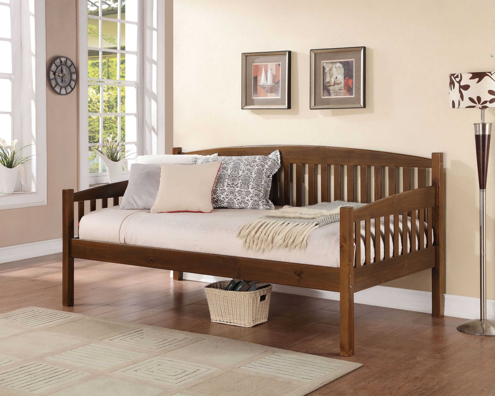 Antique Oak Wood Daybed By Homeroots | Sofas | Modishstore - 2