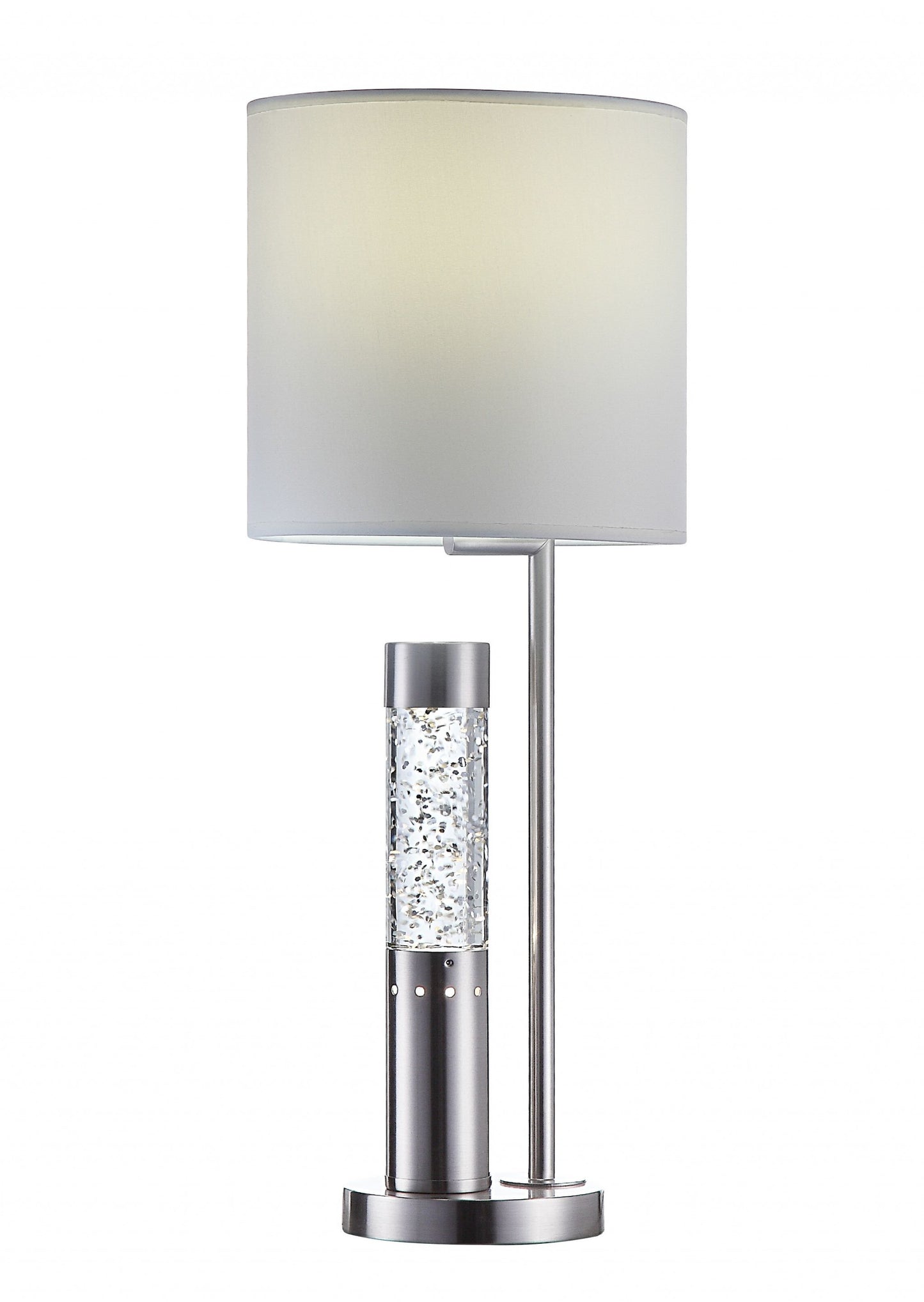 Brushed Nickel Sequin Glass LED Table Lamp By Homeroots | Table Lamps | Modishstore