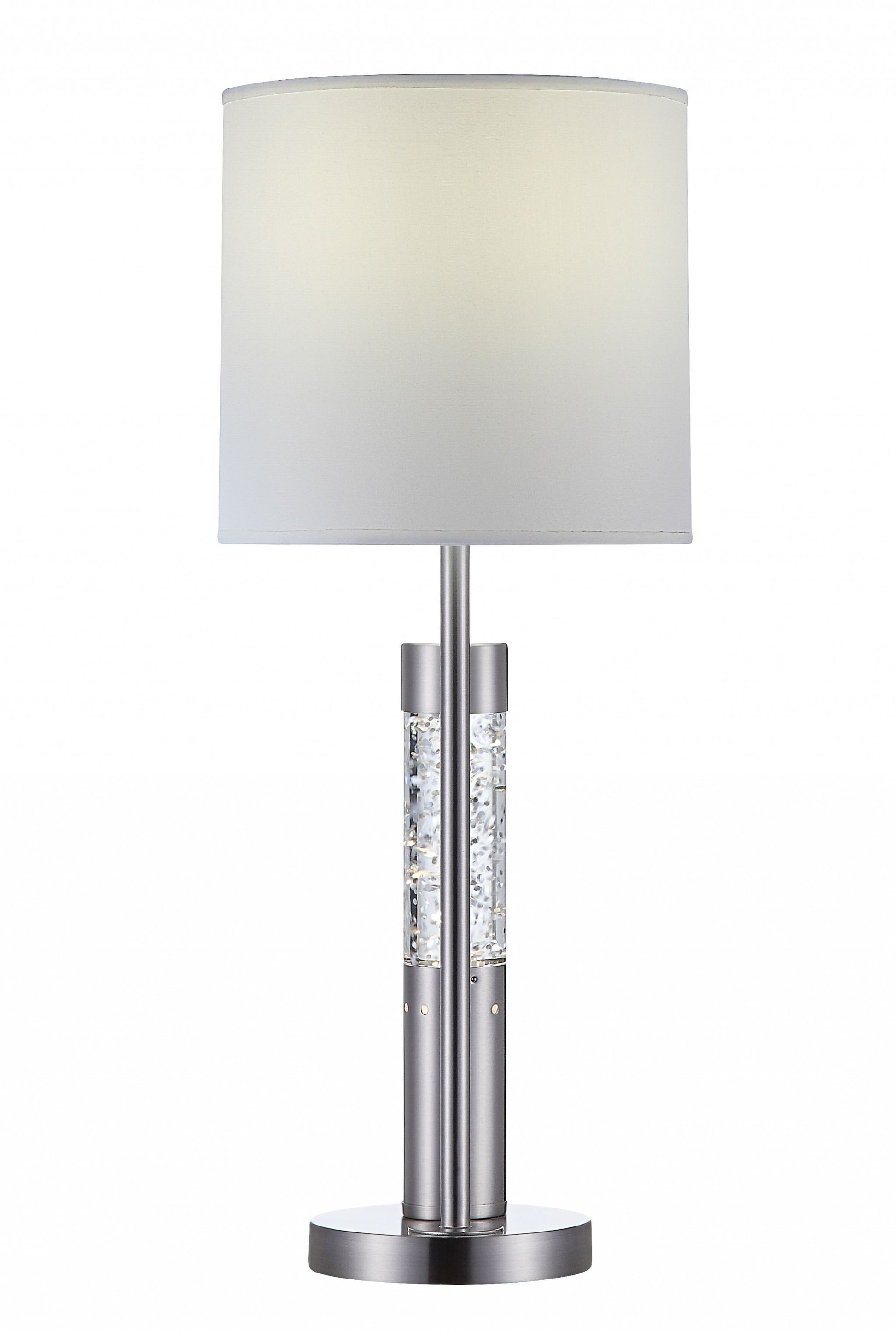 Brushed Nickel Sequin Glass LED Table Lamp By Homeroots | Table Lamps | Modishstore - 2